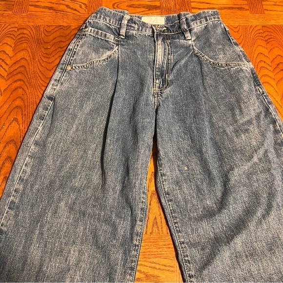 We The Free Luca Super Slouch High Waist Wide Leg Jeans Pleated Sz 24 Boho - Picture 7 of 15